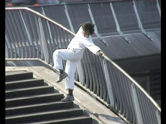 dancer Aharona Israel, still from video by Geeske Kanters for project "Perambulacão", Rotterdam 2005